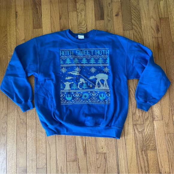 Star Wars Other - STAR WARS BLUE CHRISTMAS GRAPHIC PULLOVER SWEATSHIRT SIZE LARGE